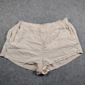 Quince Womens Beige Linen Pull-On Shorts Elastic Waist Size L